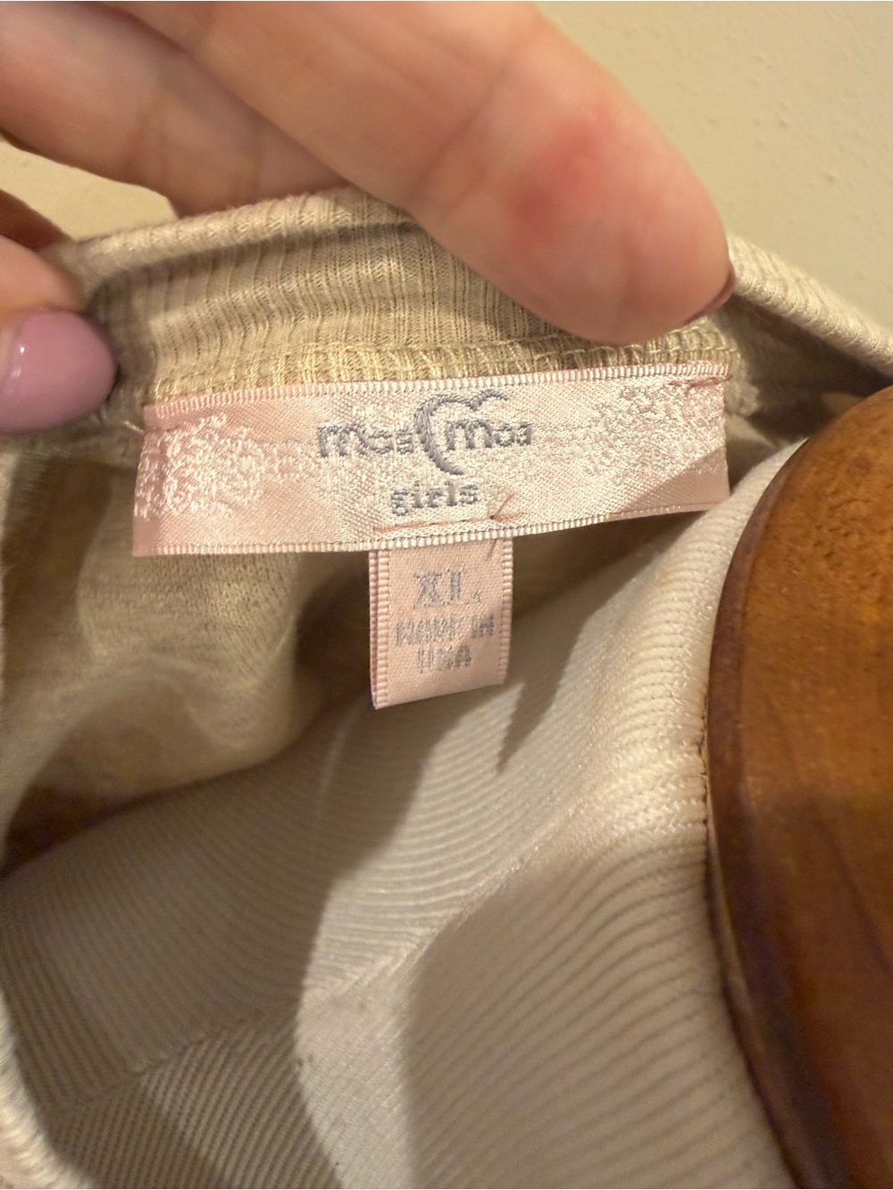 Moa moa girls XL Beige Tank Top - Pale oatmeal